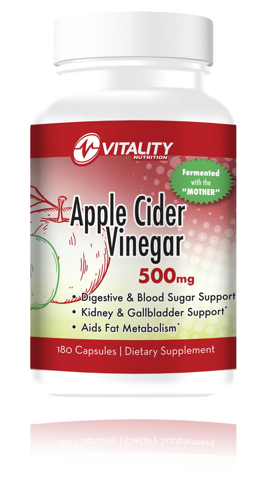 Vitality Nutrition Fermented Apple Cider Vinegar 500mg