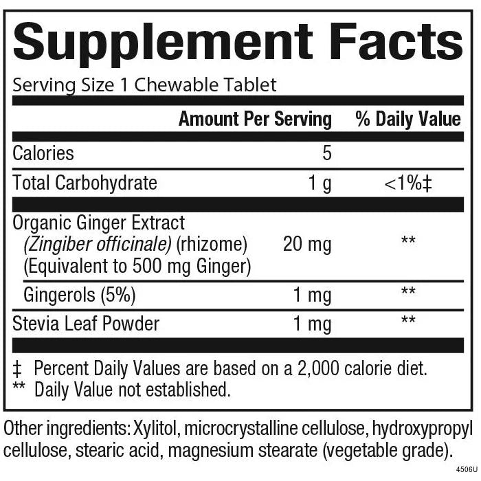 Chewable Ginger- 500 mg Chewable Tablets